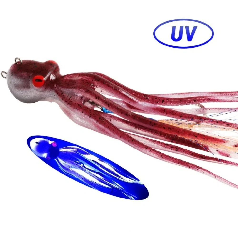 

Sea Fishing 150g 200g Saltwater Octopus Bait Rubber Artificial Octopus Live Jig Purple Swim Fishing Tackle