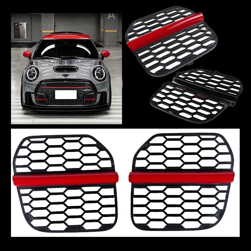 

Brand New Racing Style New ABS Material Decorations Bumper Duct Fins Side Mesh For Mini Cooper 2LCI JCW F55 F56 F57