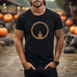 Enso Circle Buddhism Meditating Buddha Cotton Tshirt Yoga Meditation Shirts Zen Tshirts Unisex Softstyle T-Shirt Spiritual Tees