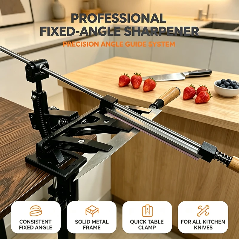 Fixed Angle Knife Sharpening System Adjustable Angle Sharpening Tool Whetstone Guide Professional Sharpener for Kitchen Knife