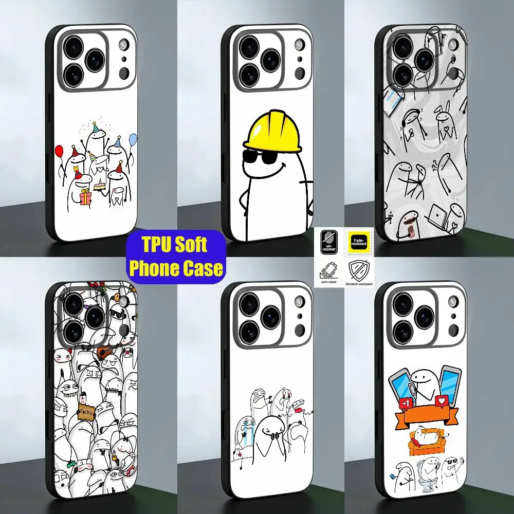 Funda Personalizada para Celular Flork meme, Compatible con iPhone 14, 16, 12, 13, 15, 11, 17, Pro, Max, Plus, E, Air, Mini, Negra, Suave