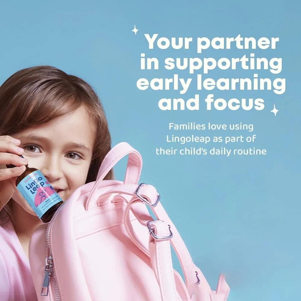 Lingo Leap Drops – Kräuterfokusunterstützung für Kinder mit Ginkgo Biloba, Lakritzwurzel, Gotu Kola-Extrakt, Pfefferminzblatt