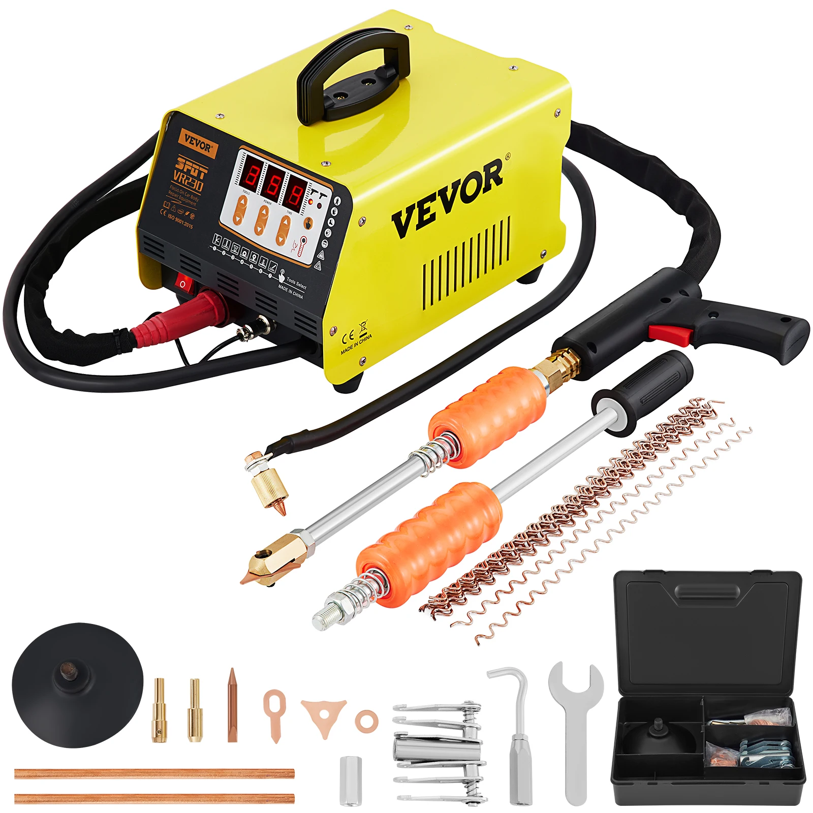 VEVOR Stud Welder Dent Repair Kit, 3 KW 220 V Spot Welder Dent Puller with 2 Welding Guns, 7 Modes Spot Welding Machine