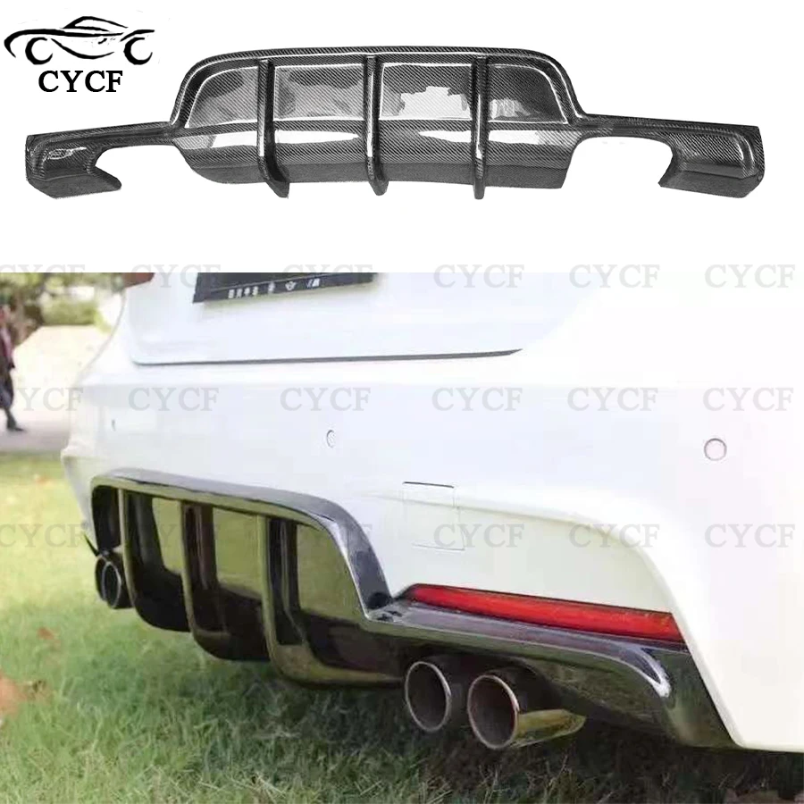 For BMW 3 series F30 F35 2012-2019 Carbon Fiber Car Rear Bumper Diffuser Rear Splitters Spoiler Back lip UP body kit