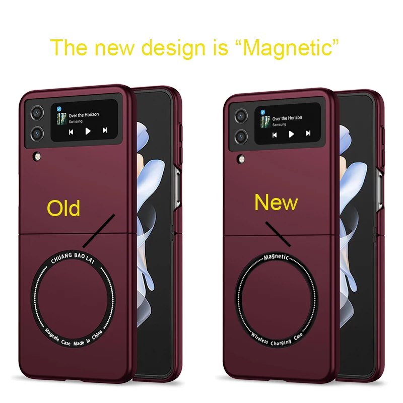 Magnetic Wireless Charging Case for Galaxy Z Flip5 4 3 Magsafe Case Anti Fingerprint Shockproof Cover Case Flip6