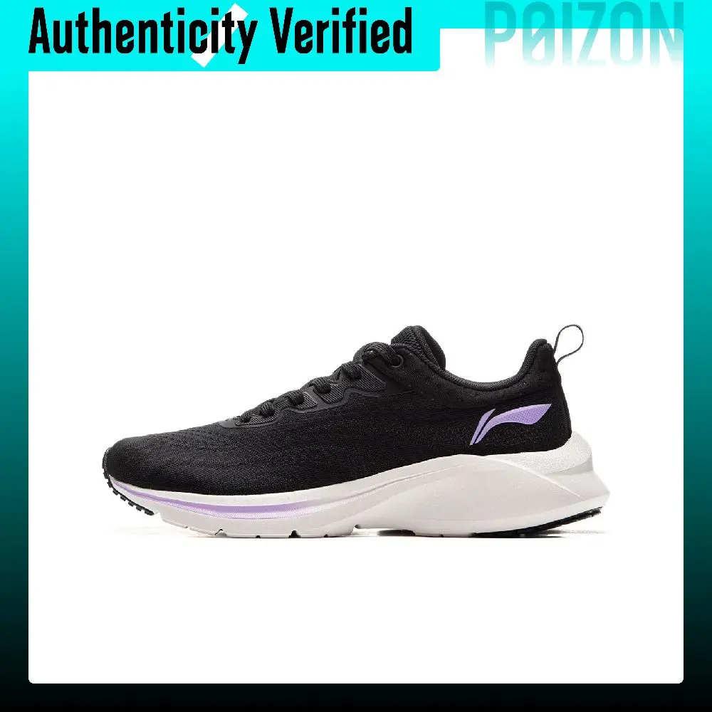 Li Ning YunQue Comfortable And Breathable Slip Resistant Abrasion Resistant Low top Running Shoes Women's Black Purple ARSU064-3