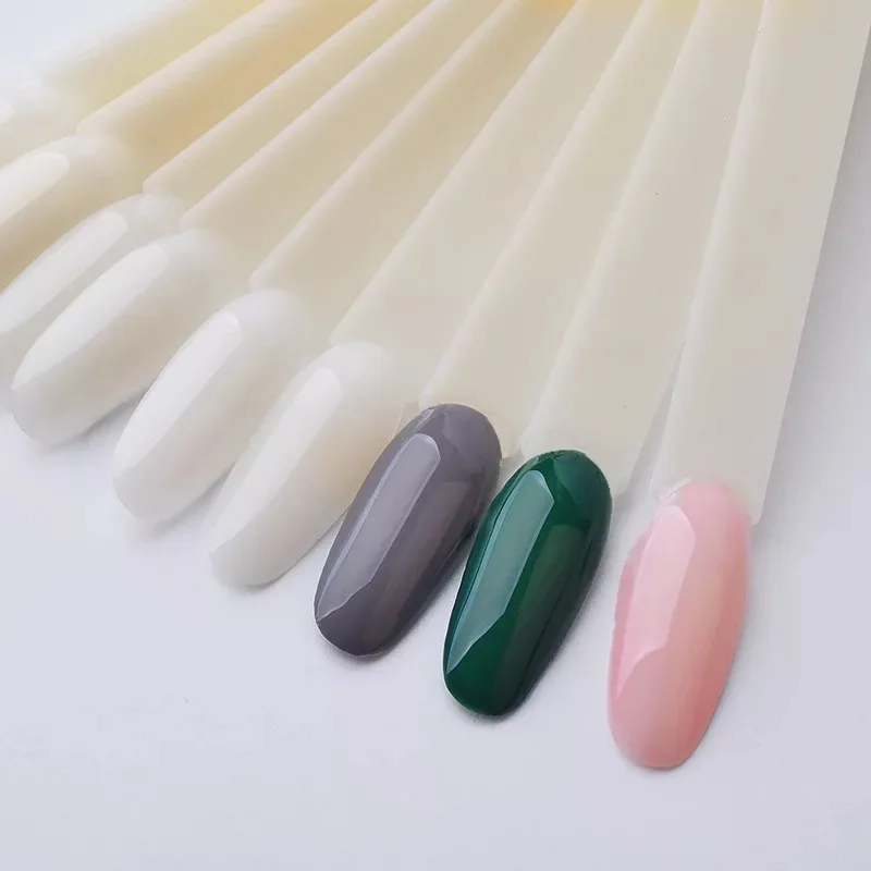 50pcs Color Card Nail Tips Display Clear Nature Color False Nail Tips For Gel Nail Polish Practice Board Tool Fan Shaped Palette