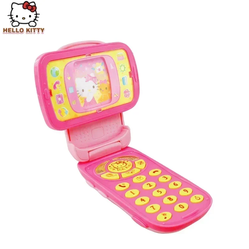 Sanrios Anime Kawaii moja melodia telefon do zabawy kreskówka Hellokittys wielofunkcyjny zabawka symulacyjna telefon komórkowy prezent urodzinowy