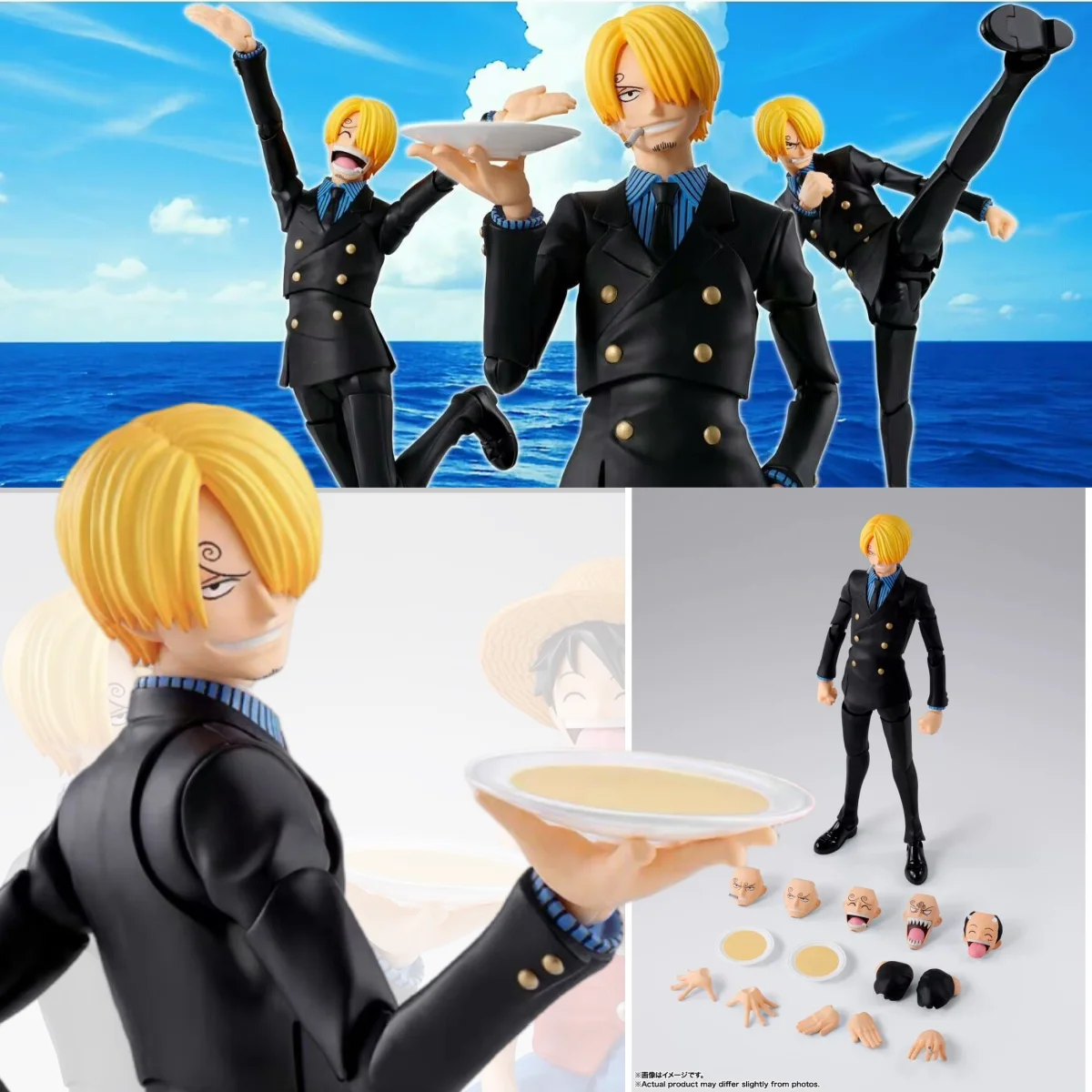 Figura de Acción Articulada Oficial de Bandai Shfiguarts One Piece Sanji Romance Dawn East Blue Saga