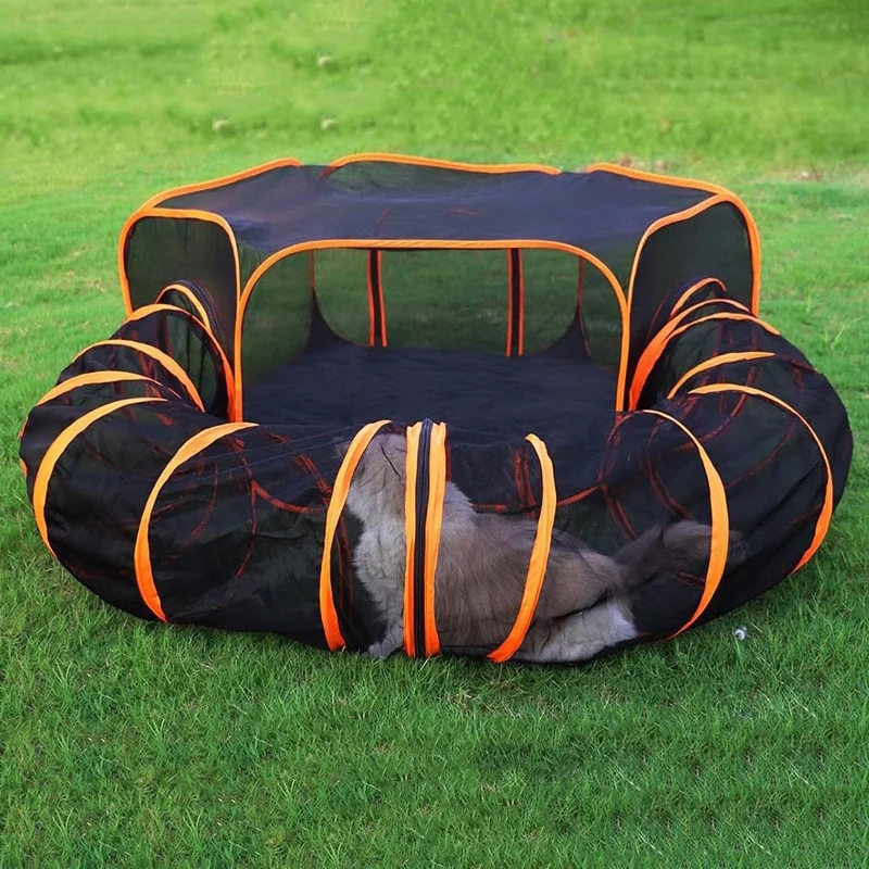

Foldable Portable Cat Cages Outdoor Cat and Dog Fence Pet Domestication Game Channel Isolated Carry Mesh Breathable Pet Tent