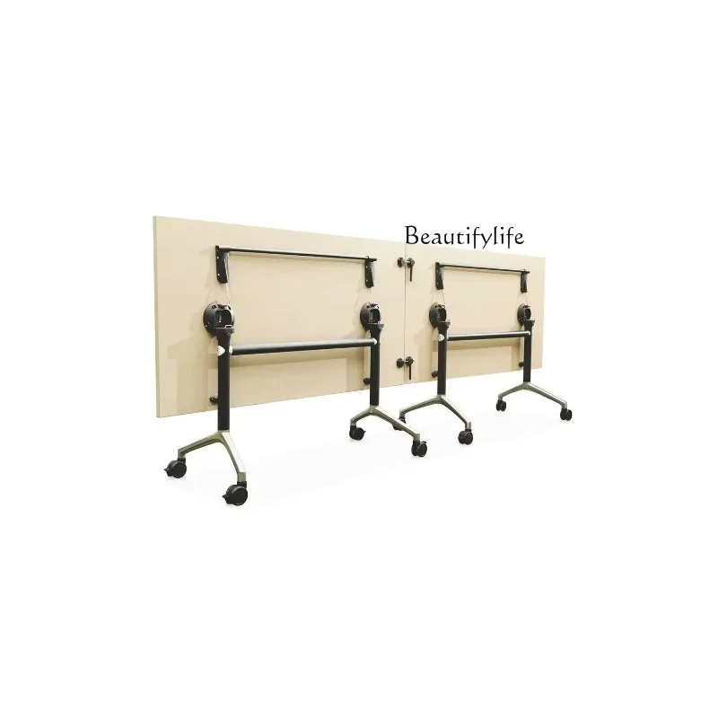 

zL Office Furniture Small Portable Folding Meeting Room Table Movable Training Board Room Desk Large