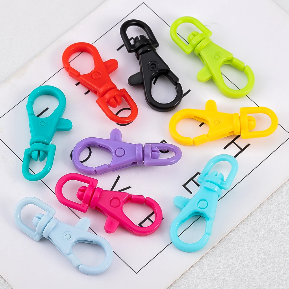 

20pcs/bag Dopamine Colors 40x15mm Plastic Lobster Clasps For DIY Bag Charm Keychain Multi-Purpose Accessories Findings Wholesale