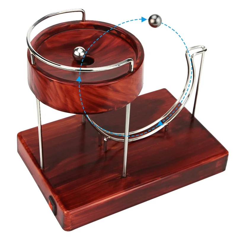 MLGB Perpetual Machine Kinetic Art Motion Inertial Metal Automatic Creative Infinite Jumping Table Toy Home Decor,Wood