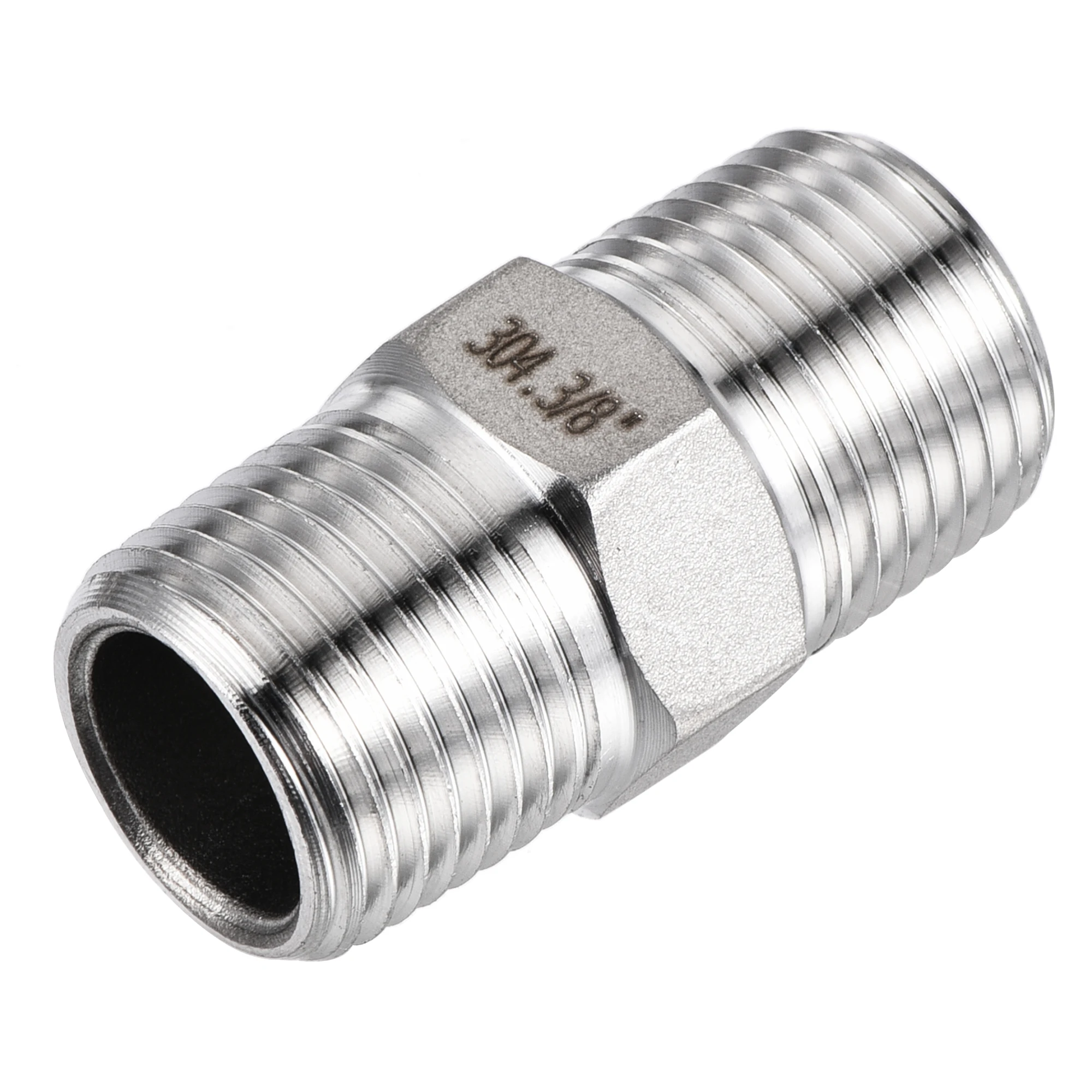 

Uxcell 304 Stainless Steel Hose Fitting 3/8NPT Male to 3/8NPT Male Thread Pipe Fittings 35mm Length