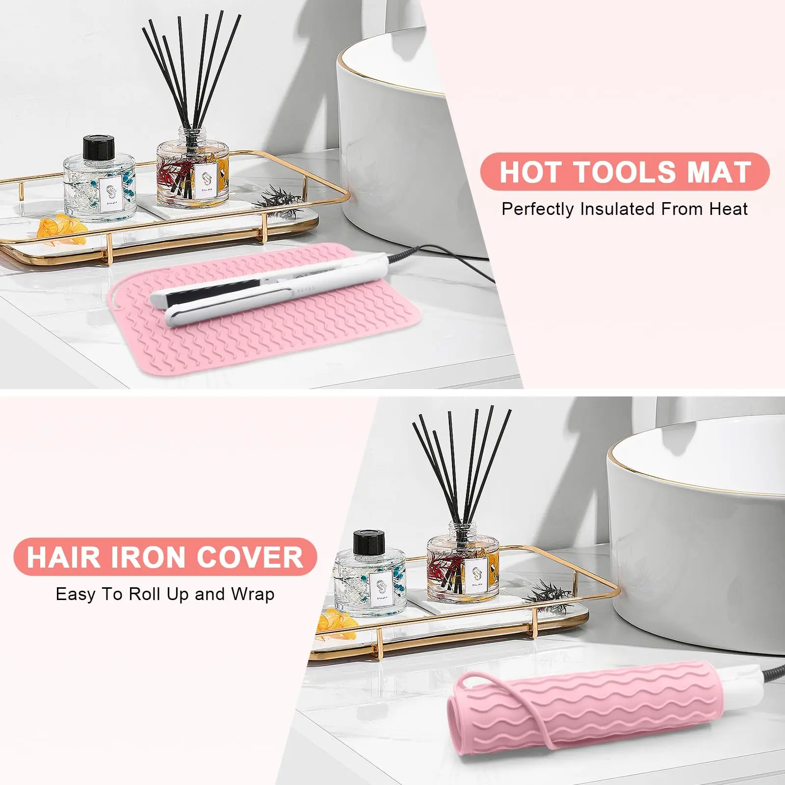 Silicone Heat Resistant Mat For Hair Insulation Mat Portable Hot Tools Pad Straightener Curling Stick Curler Flat Irons