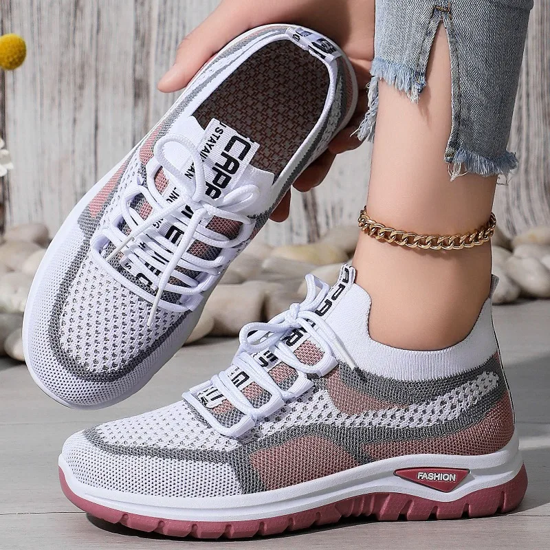 

Women's Daily Versatile New Casual Sports Shoes with Breathable Mesh and Soft Sole Comfortable Lace Up Running Shoes