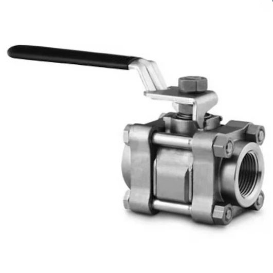 SS-65TF16 Stainless Steel 3-piece 60 Series Ball Valve with 1 in. FNPT Internal Thread