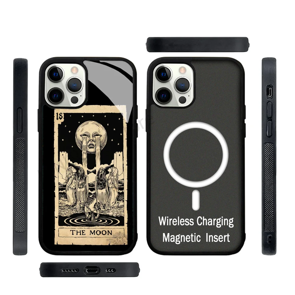 Witches Moon Tarot Mystery Totem Phone Case Strong Magnetic For IPhone 15 14 13 Pro Max 11 12 Mini For Magsafe