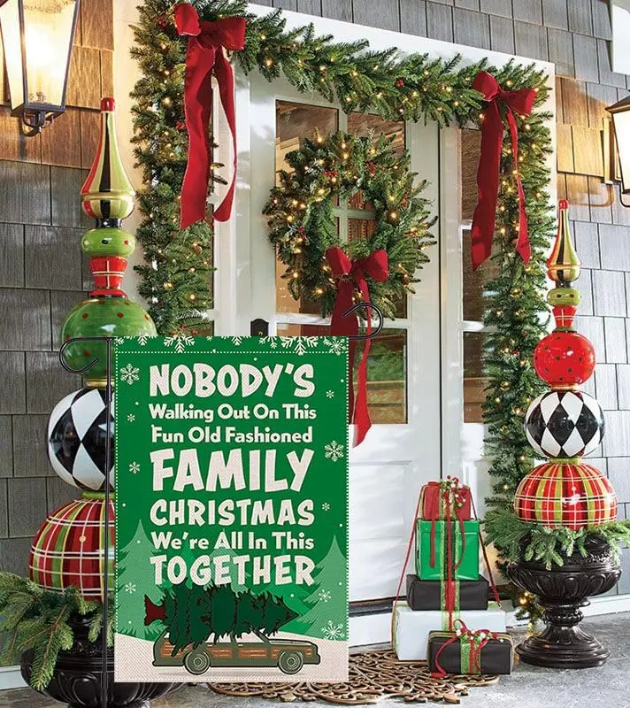 Christmas Vacation Garden Flag, Funny Xmas Yard Decor, Griswold Family Christmas Decorations 12.5 x 18 Inch SDHYQ NWO SL EEN yyi