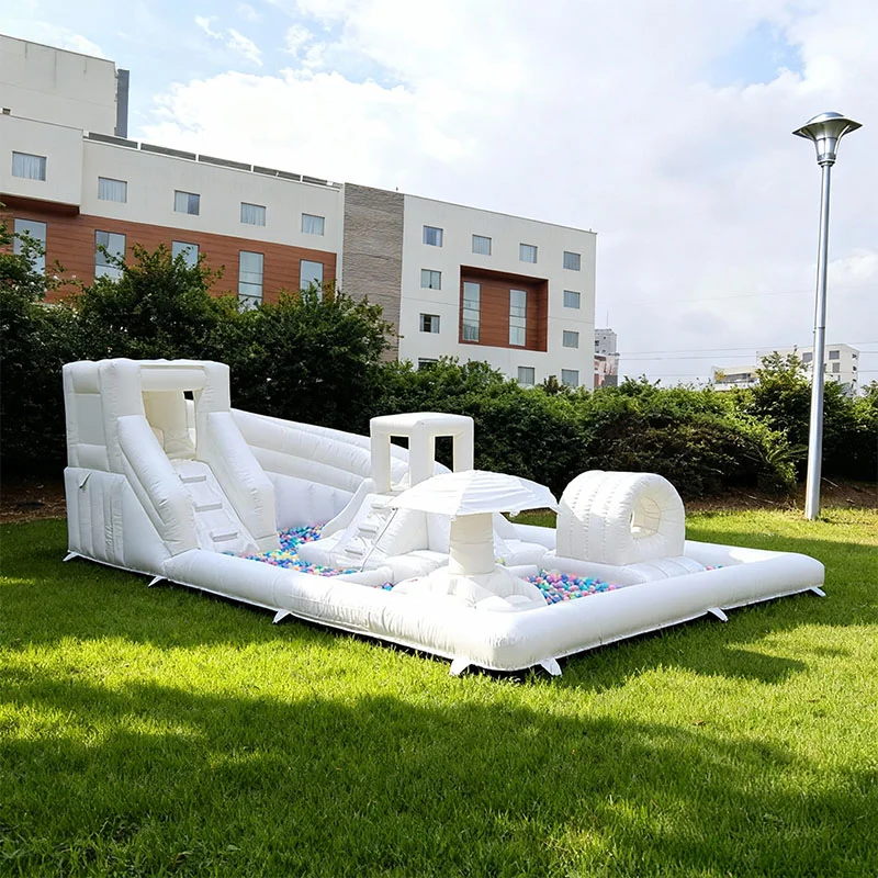 مجموعة متنزه مائية قابلة للنفخ في الصيف الرائع مع حصيرة سبلاش، شرائح وحفرة كروية، ممتعة لعب ناعمة لملعب الأطفال في الهواء الطلق #5