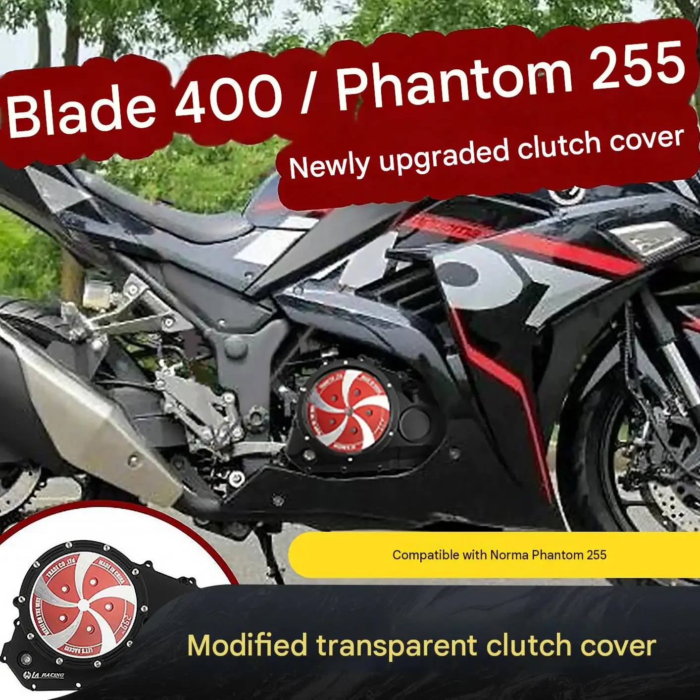 For NOOMA Phantom255S Transparent Clutch Protection Cover CNC Precision-Milled Aluminum Alloy Housing AntiShock Impact Resistant