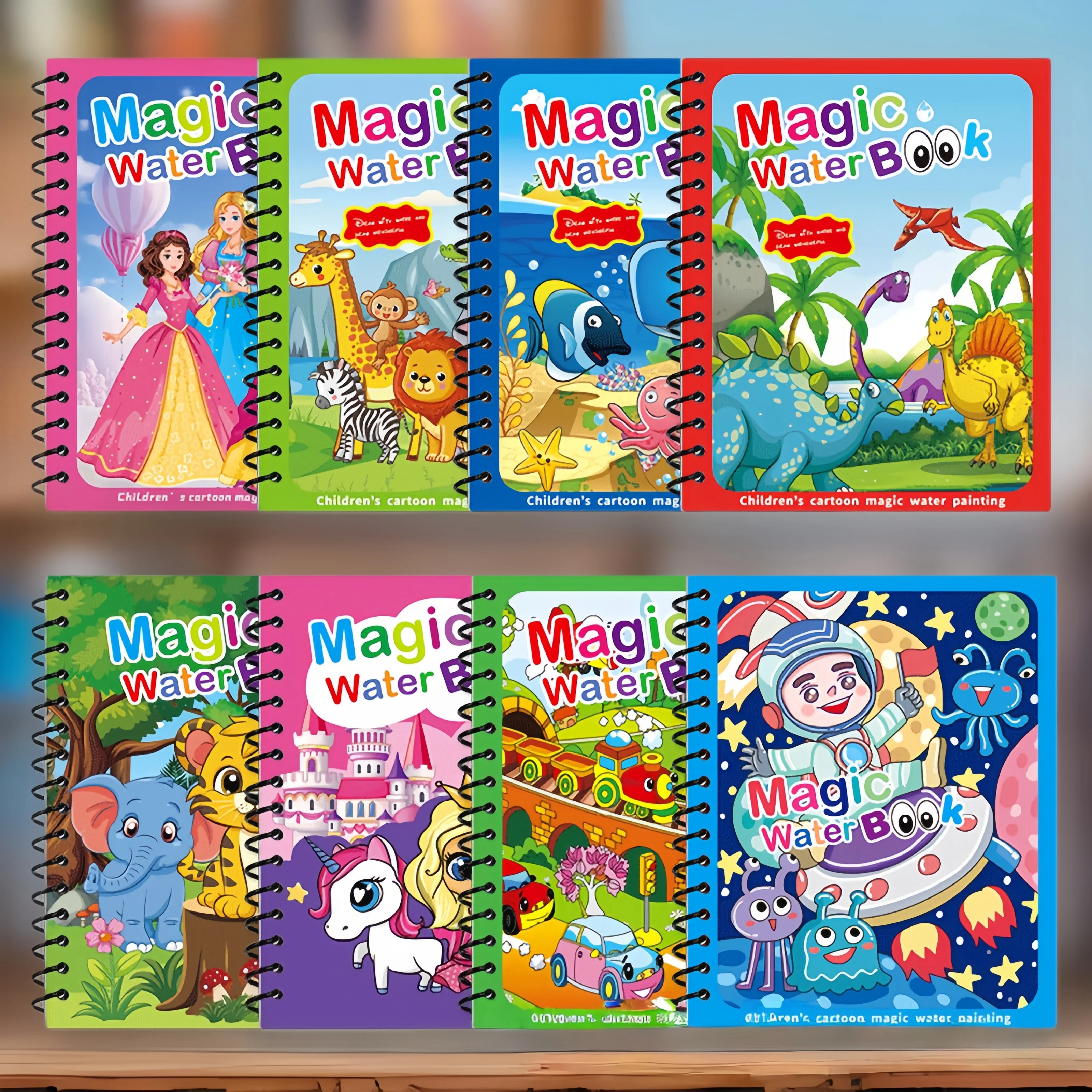 Libro mágico para colorear al agua educativo para niños, almohadilla de pintura al agua reutilizable para niños pequeños y juguetes de guardería