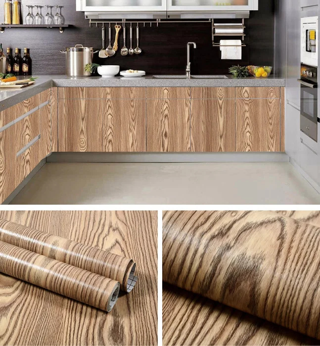 Papel tapiz de madera autoadesivo vinilo, pegatinas pared para pared en rollos, móveis de renovação de película, PVC