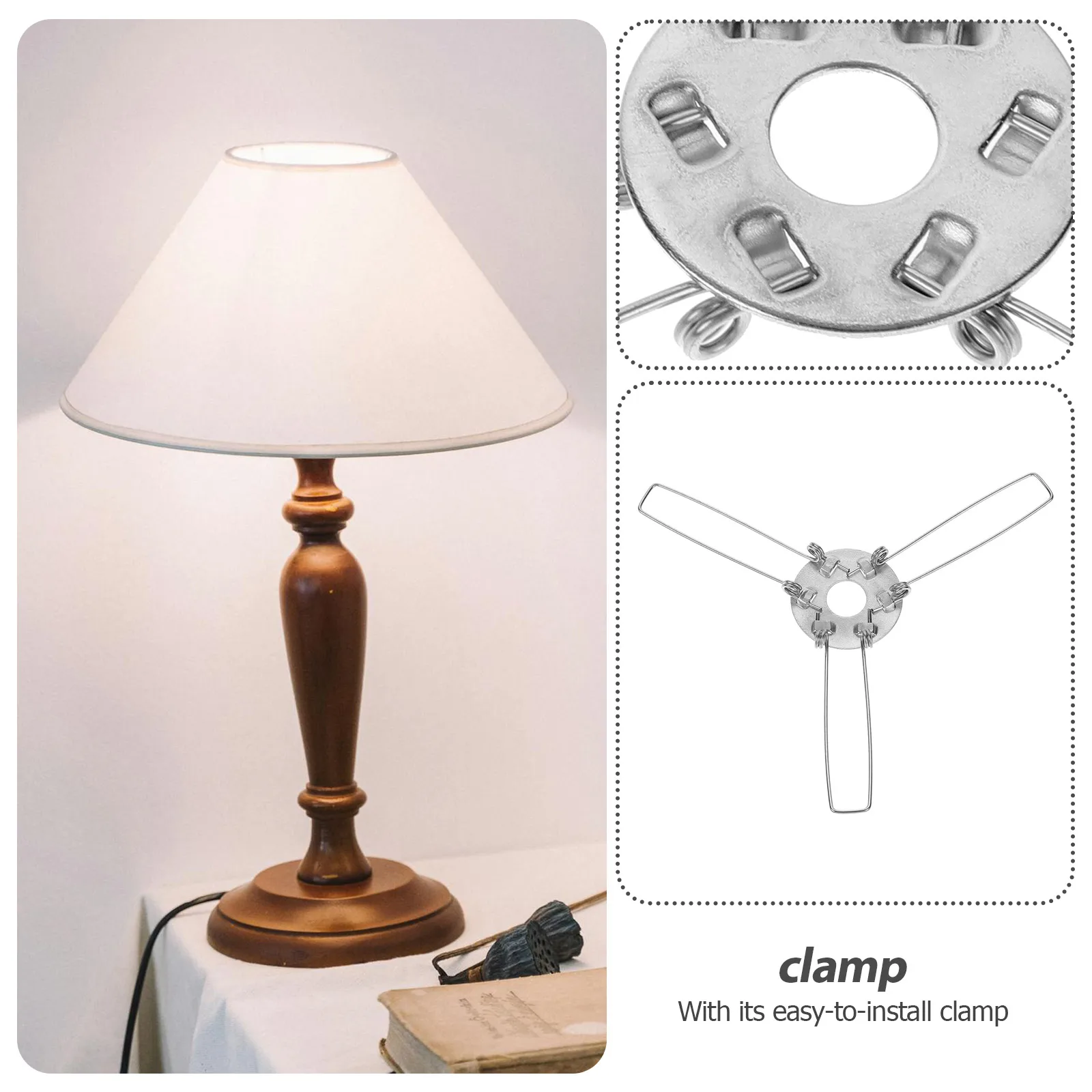 

10 шт., пружинные зажимы для головки лампы, прочный материал, эластичность, длительный срок службы, держатель абажура, фиксаторы серебристого цвета