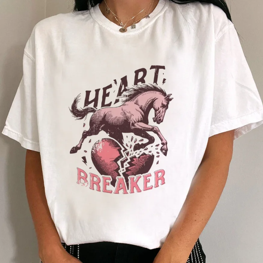 Harajuku 90s Women's Clothing Cartoon Pattern Fashion Summer Print Love T-Shirt Short Sleeved Women's Regular Casual T-Shirt