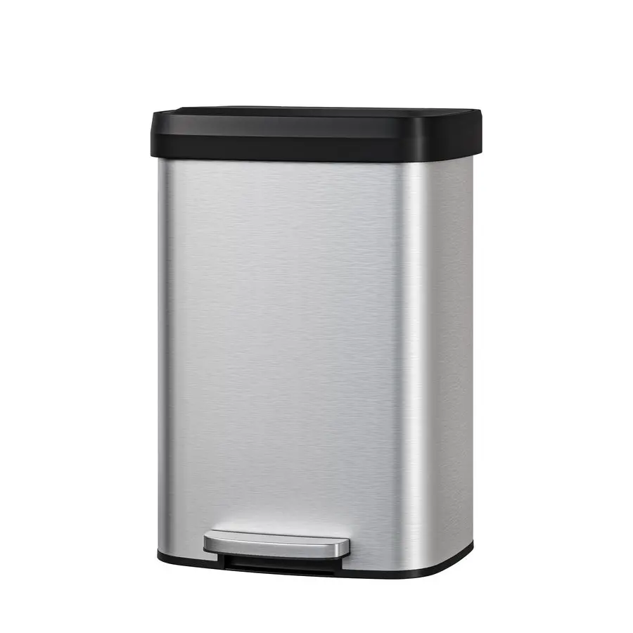 

13 gal 50 L Stainless Steel Trash Can with Lid, Large Garbage Can for Kitchen, Rustproof Stepon Kitchen Metal Trash Bin with Lin