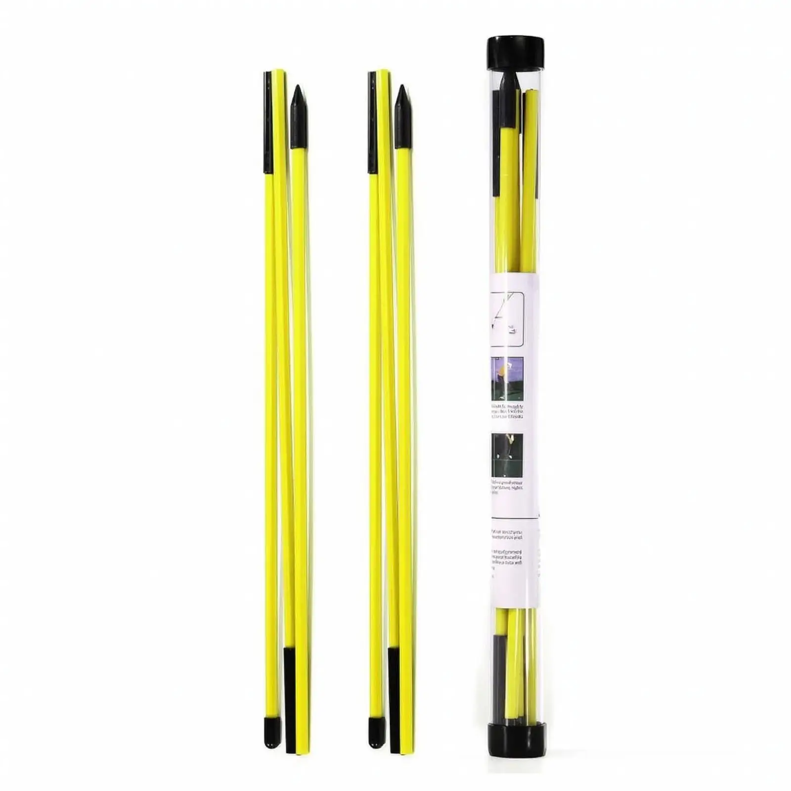 Golf Swing Trainer Practice Stick Set with Storage Tube for Golf Beginners Alignment Guide Foldable Fiberglass