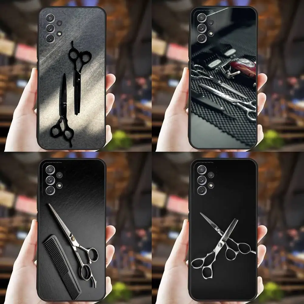 

Barber Shop Hair style tools Phone Case For Samsung S25,S24,S21,S22,S23,S30,Ultra,S20,Plus,Fe,Lite,Note,10,9,5G Black Cover