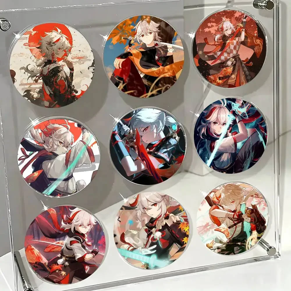 Kaedehara Kazuha Anime G-Genshin I-Impact Badge Tinplate Meme Round Brooch For Hat Bag Creative Lapel Jewelry Accessories Gifts