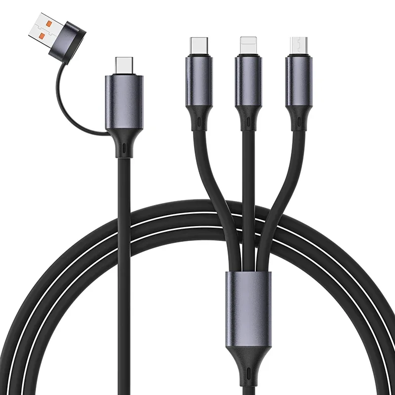 Multifunctional 2 in 3 Fast Charging Data Cable Suitable for IPhone Xiaomi Redmi Samsung Mobile Phone Fast Charging Data Cable