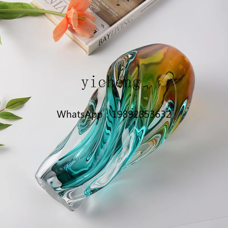 AB  dining table glass art flower ware light luxury high-end modern high-end glazed vase