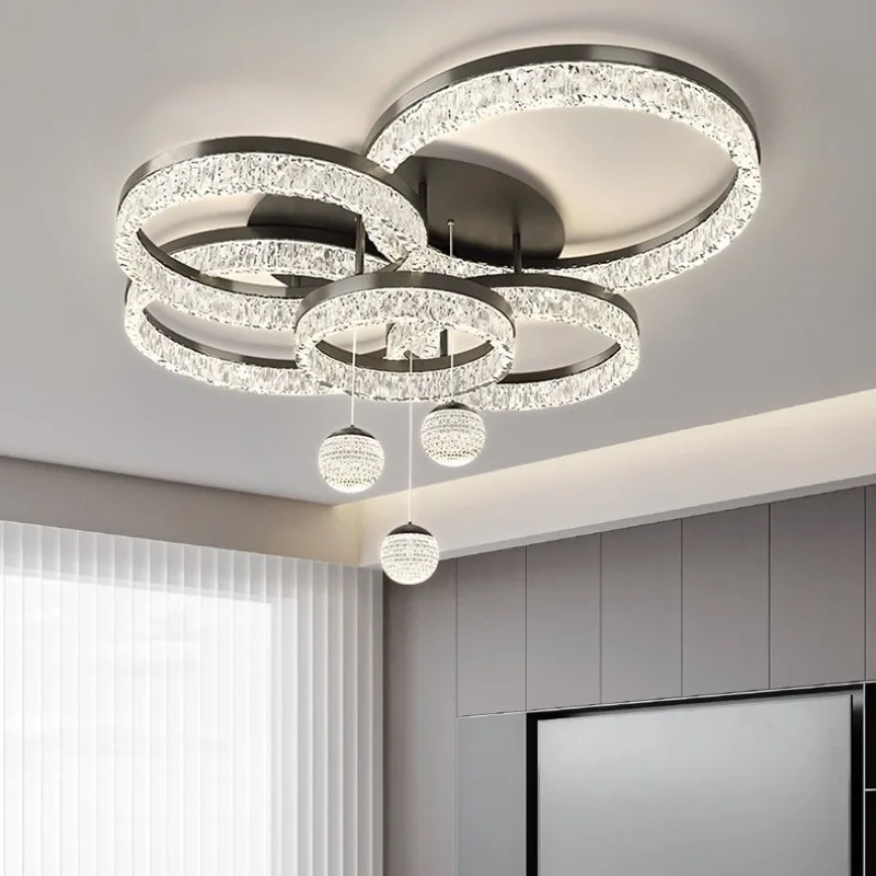 Nordic Ice Crack LED Living Room Ceiling Light Simple and Atmospheric Super Bright Eye Protection Main Light Decorative Fixture
