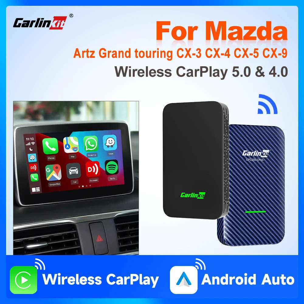 CarlinKit 5.0 2Air Wireless Android Auto Wireless CarPlay Adapter Plug And Play For Mazda6/3/2 CX‑70 CX‑90/30/50/60 CX‑3/5/8/9