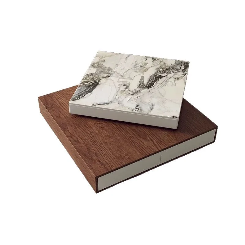 

Italian minimalist coffee table rock slab square rotating living room household small apartment