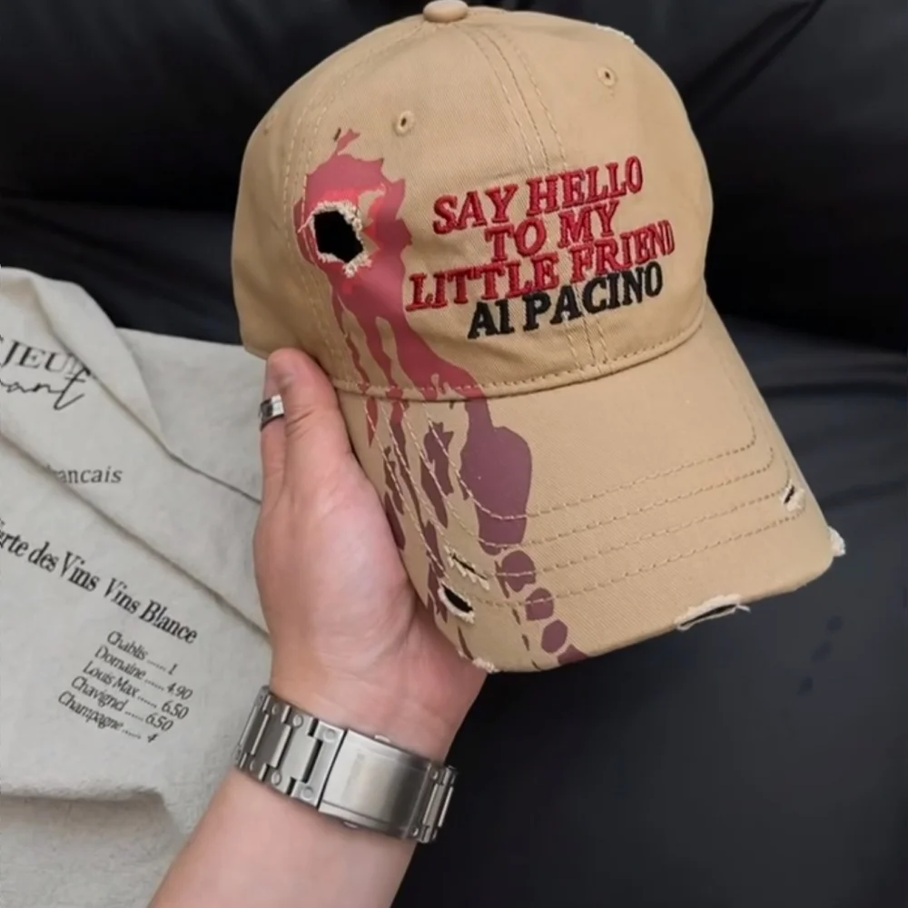 Gorras para hombres originales 3d bordado único retro camo chapéu de beisebol y2k hip hop punk buracos tie-dye unisex boné de pico