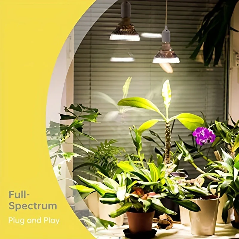 Full-Spectrum LED Plant Grow Lamp, hidroponia crescente sistema, estufa interior, Flower Seedling Acessórios, E27, 85-265V, 2pcs