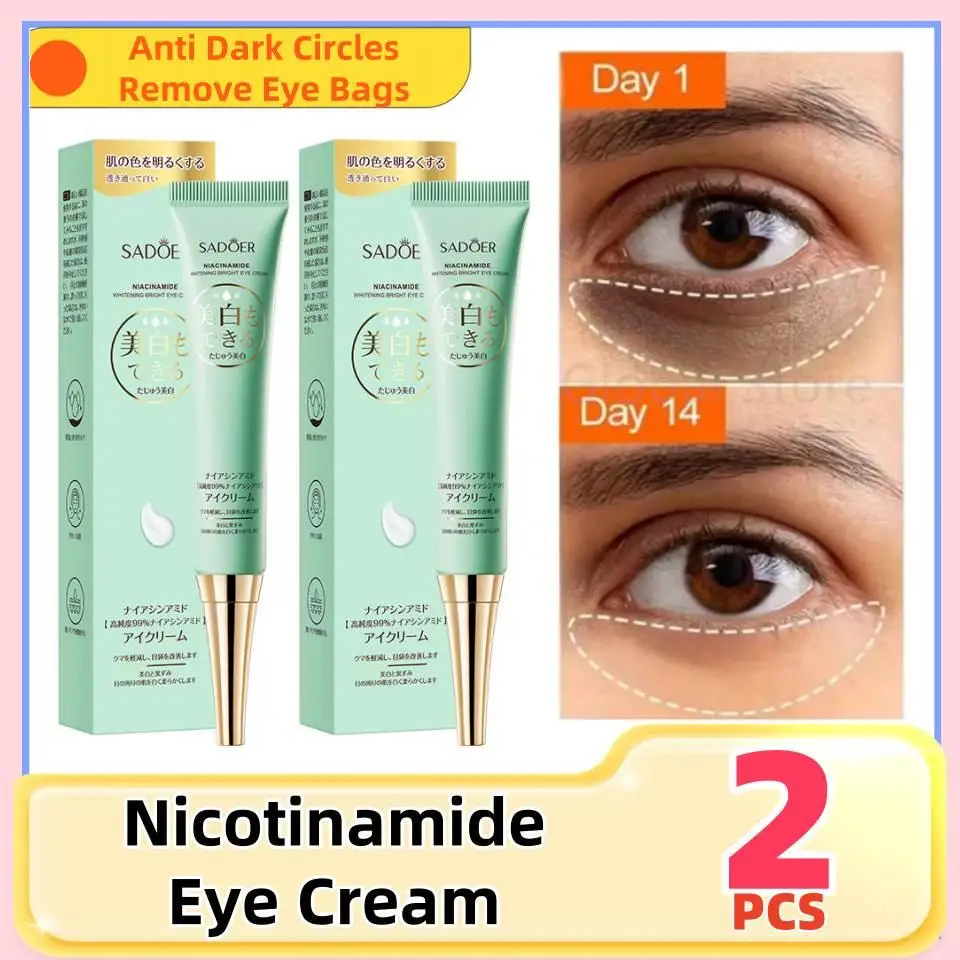 

2Pcs Nicotinamide Eye Cream Anti Dark Circles Remove Eyes Bags Moisturizing Eye Creams Whiten Bright Beauty Eye Cream