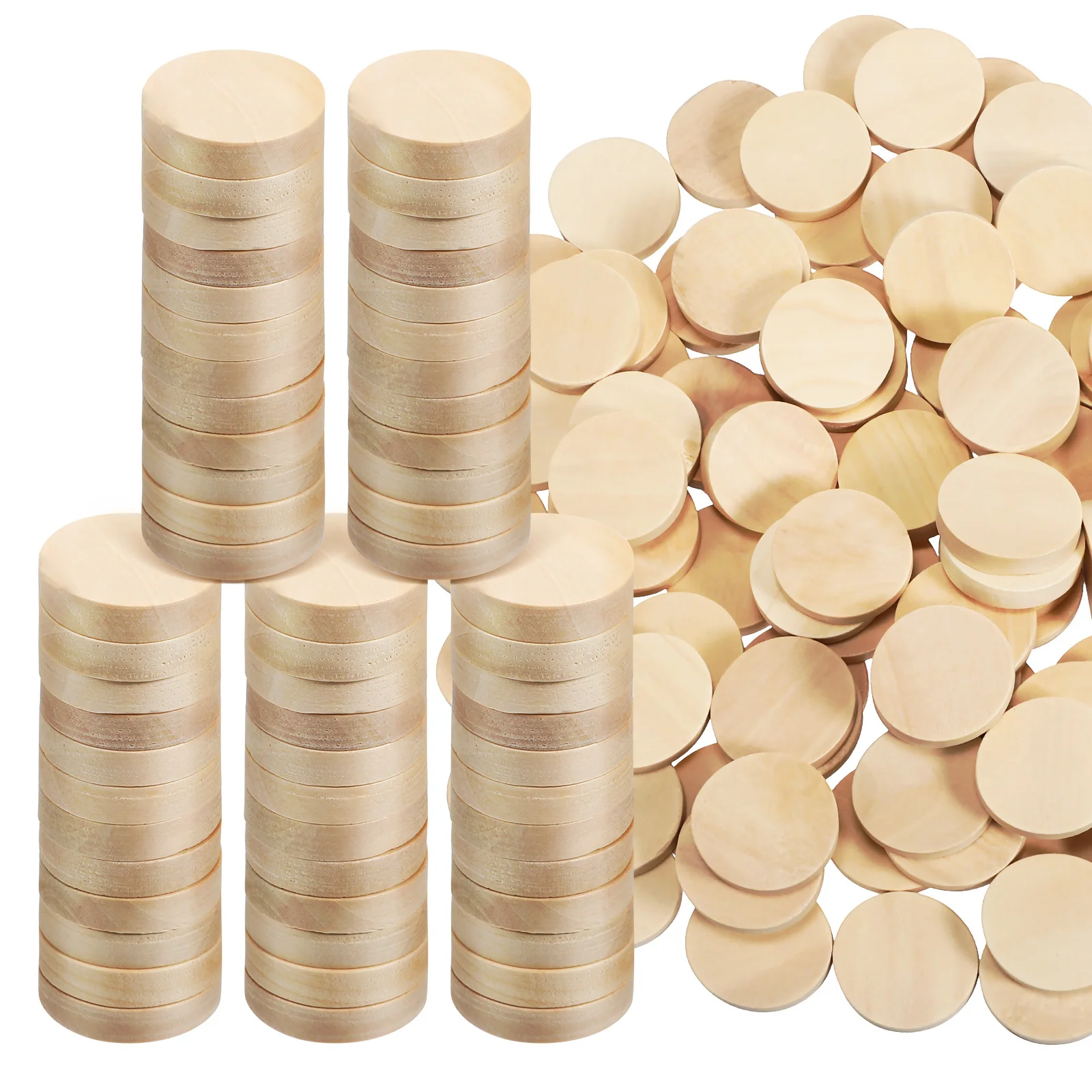 

100 шт. круглые деревянные диски незавершенные ломтики дерева для поделок, рисования, рисования, украшения «сделай сам», центральные элементы, ломтики дерева