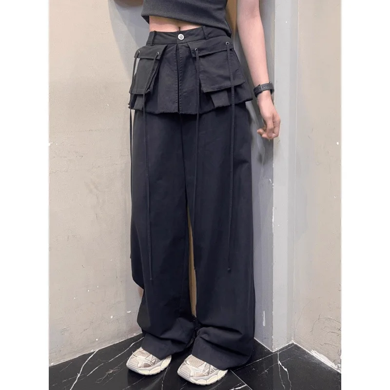 2026 autumn new arrivalretroflap pocket pants workwearjeans women