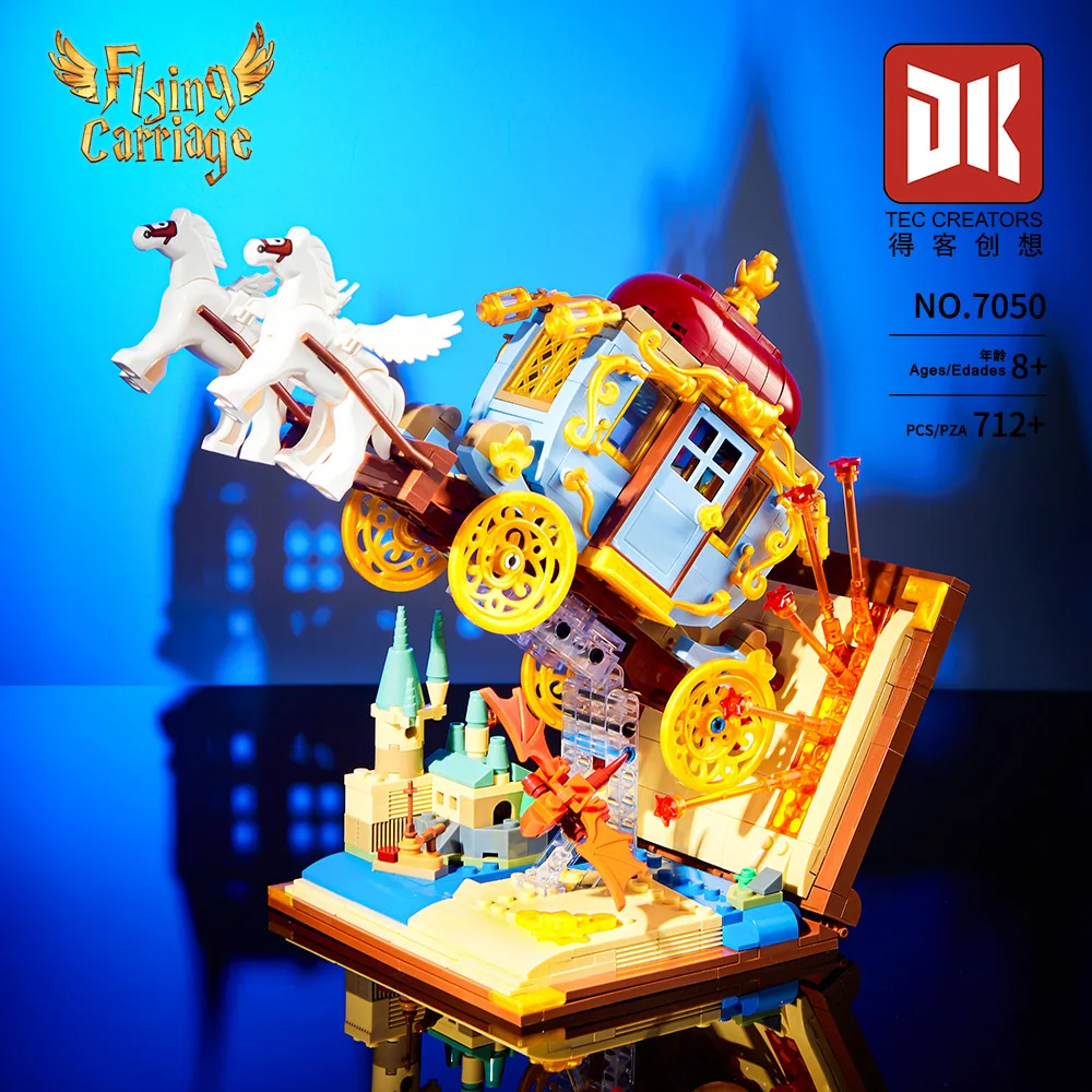 ของเล่นตัวต่อ MOC Idea โรงเรียนเวทมนตร์ รถม้าบิน ชุดประกอบแบบ DIY ของเล่นสำหรับเด็กผู้ชาย ชุดของขวัญคริสต์มาส มีสินค้าในสต็อก