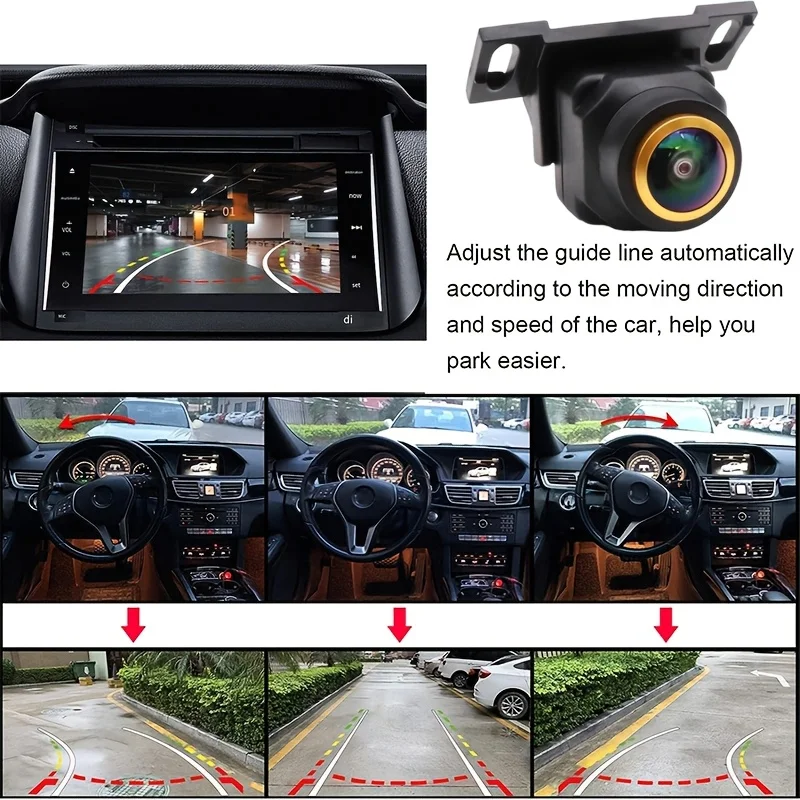 [كاميرا احتياطية عكسية عالية الدقة للمسار الديناميكي] 170 °   عدسة عين السمكة CCD كاملة الألوان للرؤية الليلية زاوية واسعة كاميرا الرؤية الخلفية للسيارة