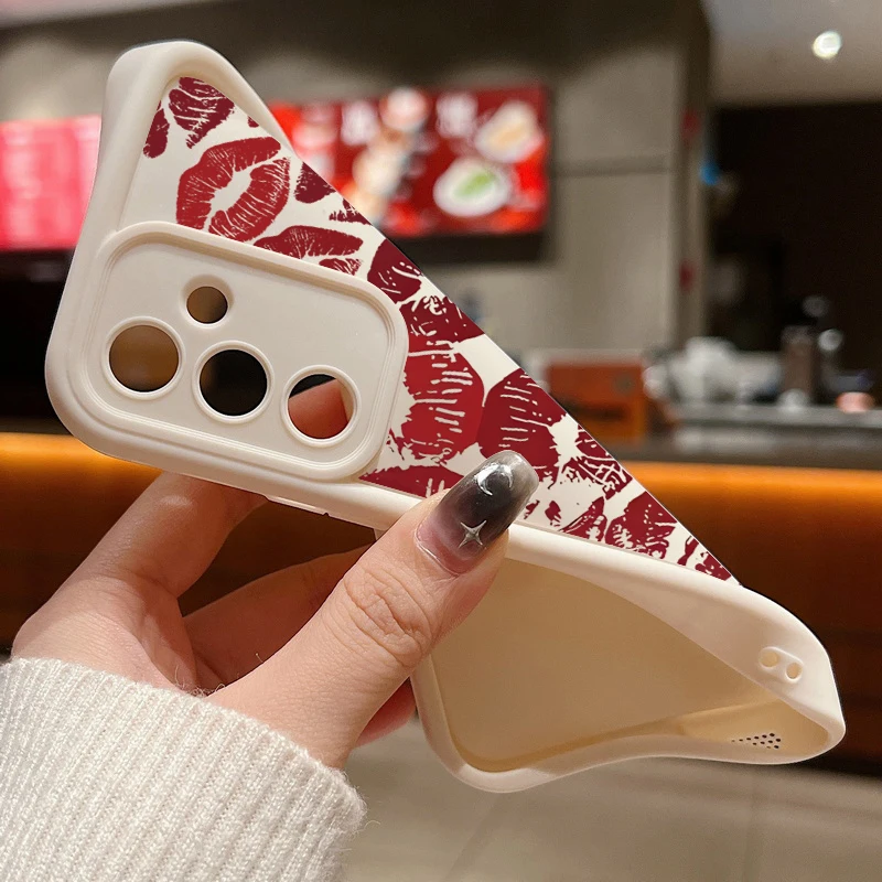 Red Lips Pattern Soft Case For Samsung Galaxy A17 A56 A15 A55 A16 A54 A53 S25 S24 FE S24 S23 S22 Ultra Plus S25 Edge Phone Cover - náhled 4