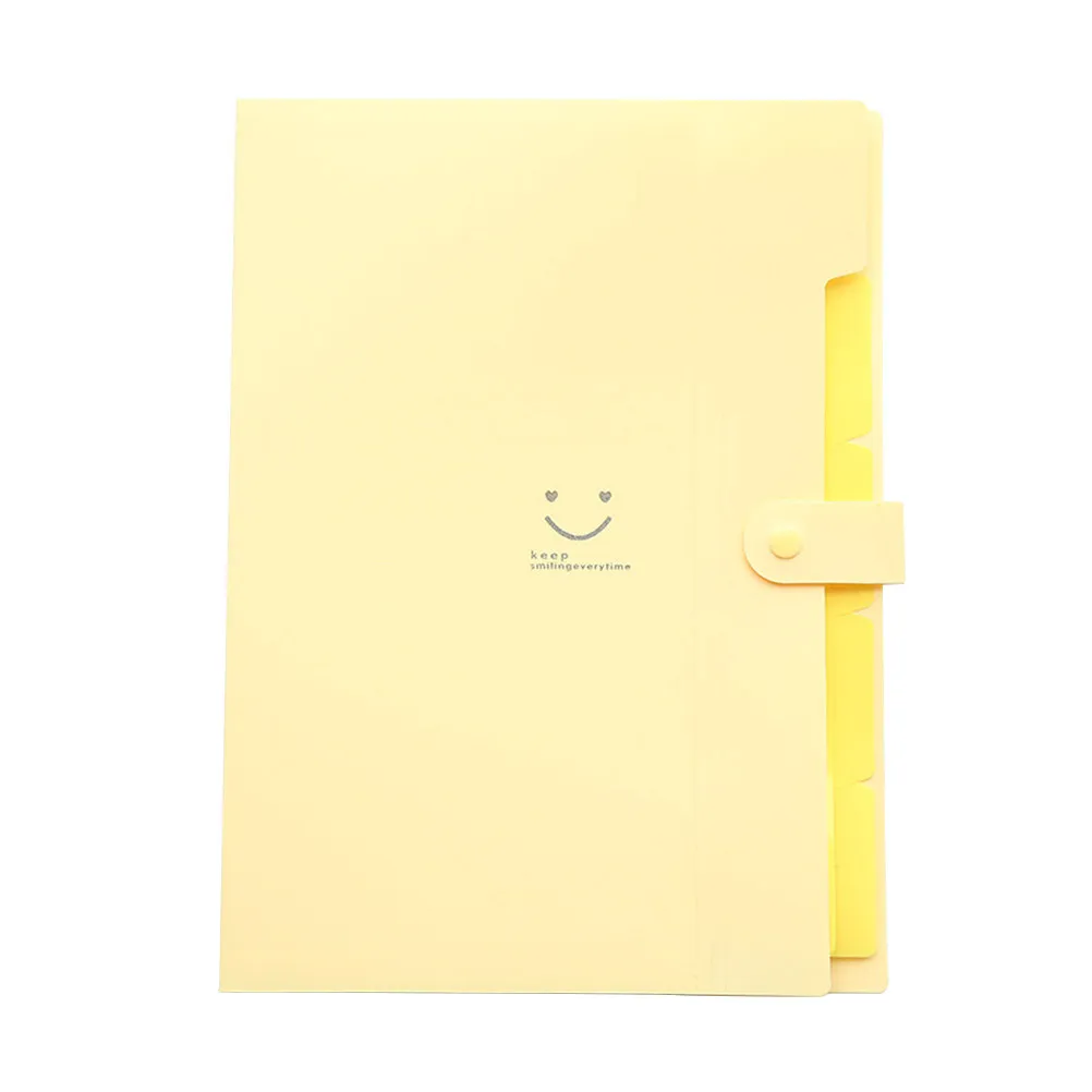 

Plastic A4 Expanding File Folder 5 Pockets Snap Button Closure Heavy Duty Document Organizer for Office School Home Use