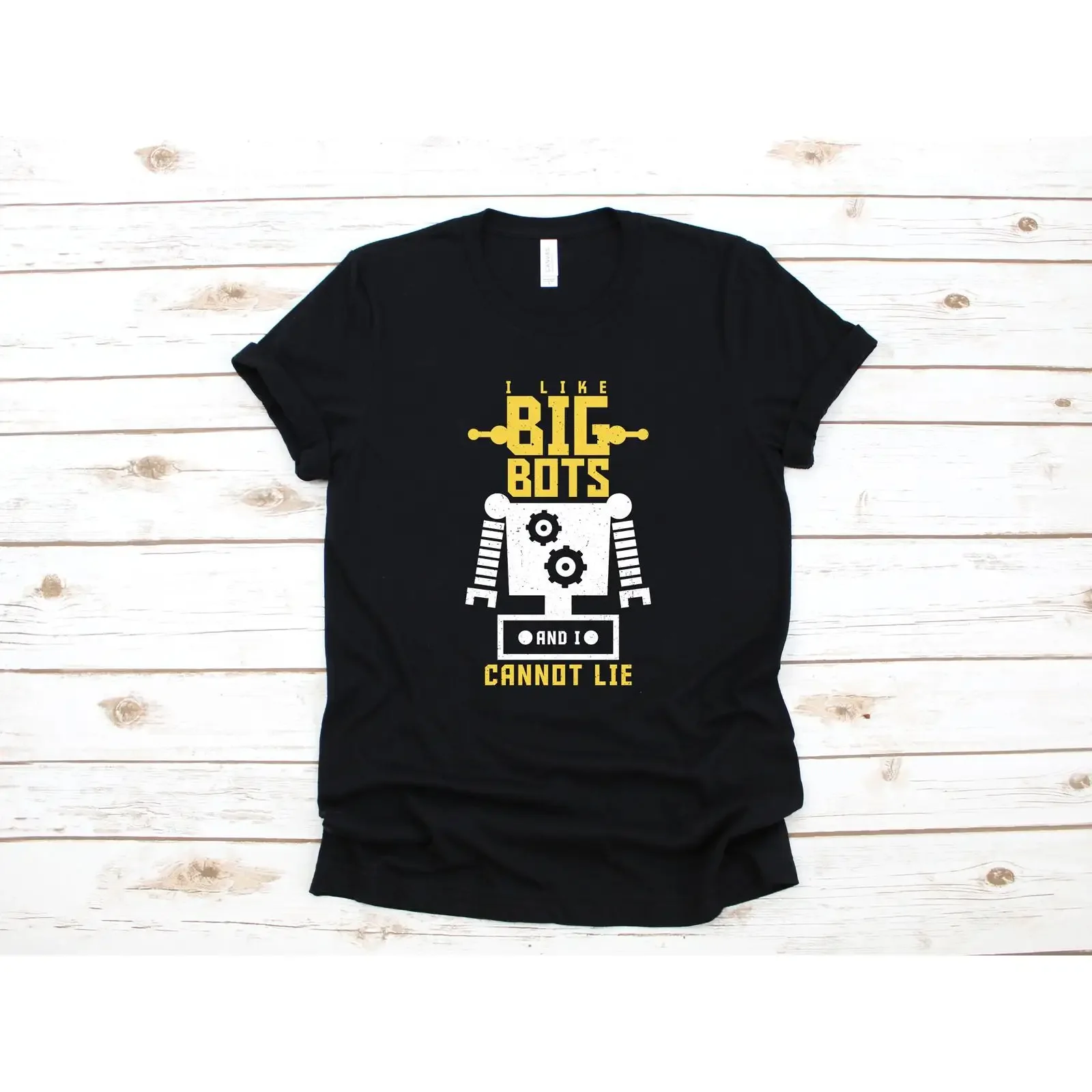 Camiseta Engraçada de Robótica com Estampa 'Eu Gosto de Robôs Grandes e Não Consigo Mentir' para Crianças e Adultos, Estilos Variados, Vintage, Lavada, Versátil, Macia