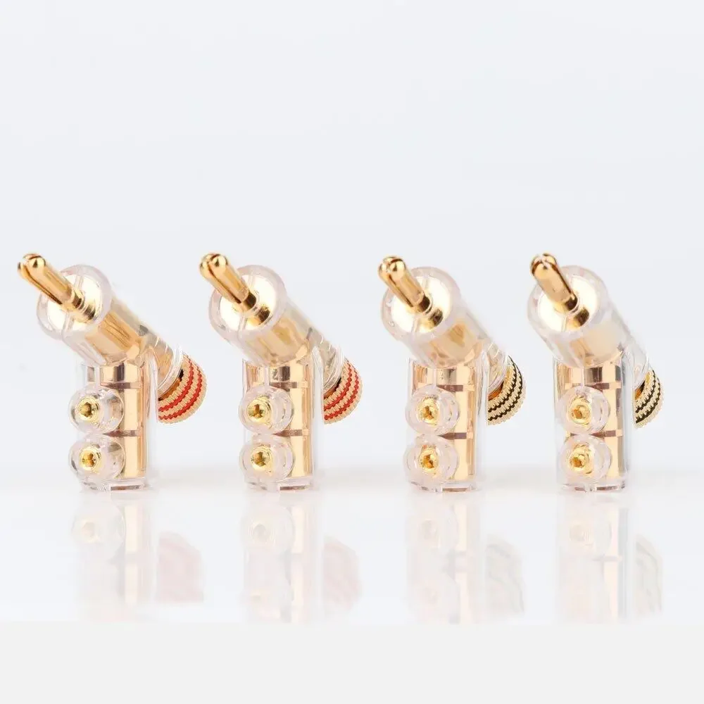 Hifi Audio Gold Plated Closed Screw Lock Speaker Cable Banana Plug Connector for DIY Speaker Wire Audio/Video Receiver