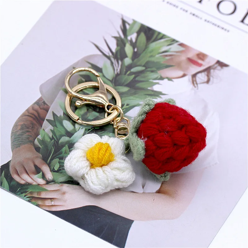 سلسلة مفاتيح فاكهة محبوكة للنساء والفتيات ، حامل مفاتيح ، مجوهرات ، حلقة مفاتيح ، دلاية ، فراولة ، كرز ، كمثرى ، خوخ ، سيارة ، حقيبة ، محاكاة ، جديدة